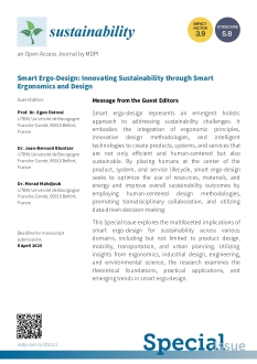Special issue an open access journal by MDPI - Smart ergo-design : innovating sustainability through smart ergonomics and design