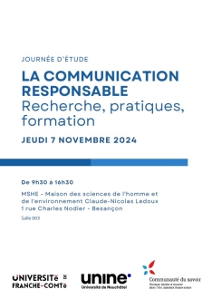 Journée d'étude "La communication responsable : recherche, pratiques, formation"