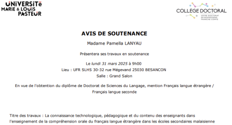 La connaissance technologique, pédagogique et du contenu des enseignants dans l'enseignement de la compréhension orale du français langue étrangère dans les écoles secondaires malaisienne