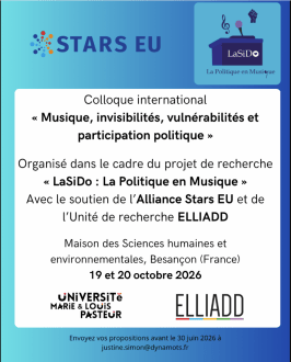 Colloque international « Musique, invisibilités, vulnérabilités et participation politique »