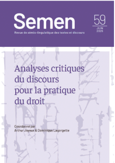 Semen 59. Analyses critiques du discours pour la pratique du droit