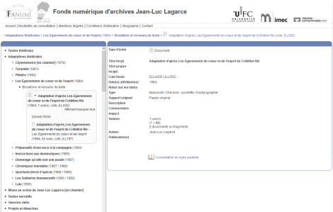 Fonds numérique d'archives Jean-Luc Lagarce